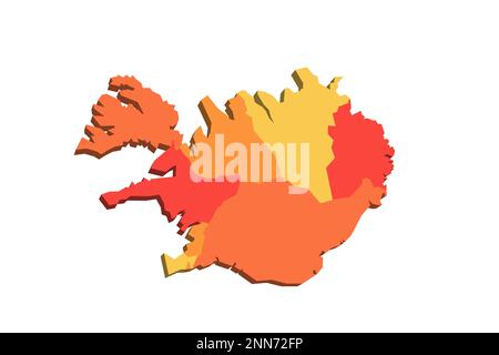 Vector map of Iceland with regions and administrative divisions ...