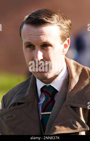 Alek Yerbury attending the Patriotic Alternative protest in Tower Gardens in Skegness, Lincolnshire near to the County Hotel used to house asylum seekers. The demonstration organised by the far-right group aims to show public dissatisfaction at asylum seekers being housed in the coastal town's hotels. Picture date: Saturday February 25, 2023. Stock Photo