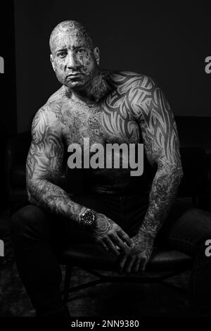 Tattoos skinhead shaved head hi-res stock photography and