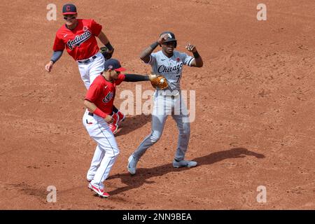 CLEVELAND, OH - MAY 31: Tim Anderson (7) and Billy Hamilton (0) of