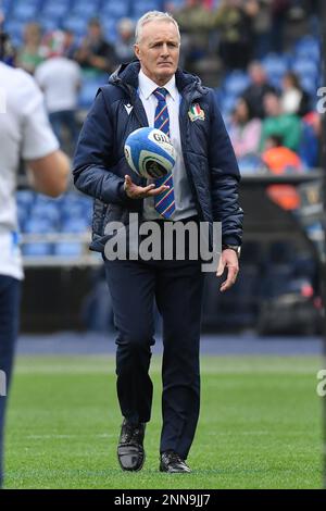 Rome, Italy. 25th Feb, 2023. 25th February 2023 ;  Stadio Olimpico, Rome, Italy: 6-Nations International Rugby, Italy versus Ireland; Italy trainer Kieran Crowley Credit: Action Plus Sports Images/Alamy Live News Stock Photo