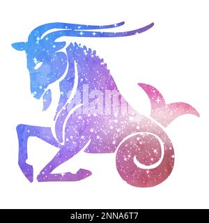 Capricorn Zodiac Sign With Cosmos Stock Vector