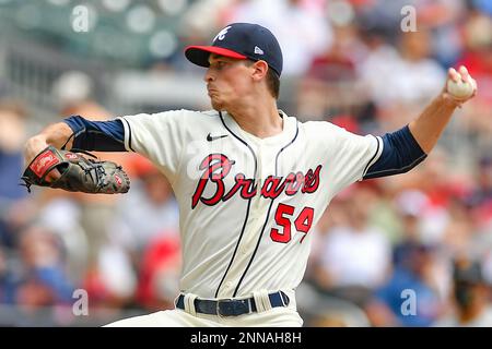 ATLANTA, GA – APRIL 07: Atlanta pitcher Max Fried (54) accepts the