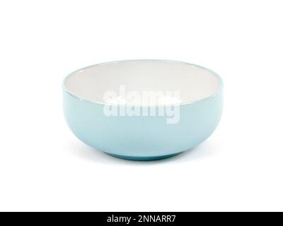 Blue ceramic bowl isolated on white background with clipping path Stock Photo