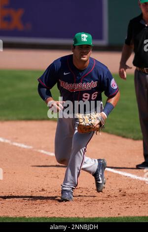 Minnesota Twins Aaron Sabato (96) at bat during a Major League