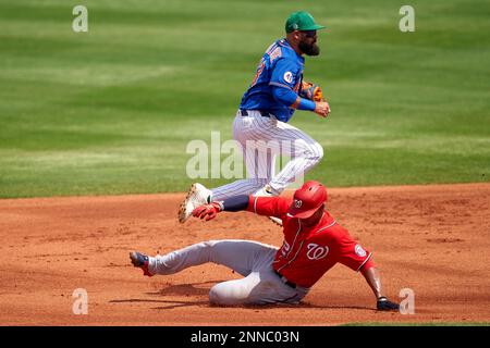 PHILADELPHIA, PA - MAY 08: New York Mets shortstop Luis Guillorme (13)  prior to the Major League Baseball game between the Philadelphia Phillies  and the New York Mets on May 8, 2022