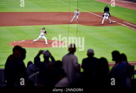 Atlanta Braves' Pablo Sandoval (48) runs after hitting a home run in the  sixth inning of a baseball game against the Miami Marlins, Thursday, April  15, 2021, in Atlanta. (AP Photo/Brynn Anderson