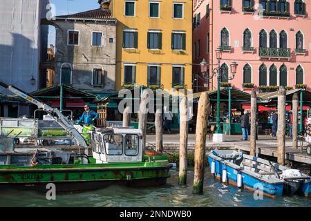 Rialto market in the Venice, Italy, Europe. Stock Photo