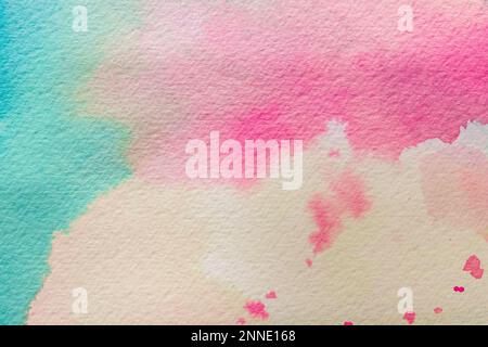 Pastel bright Green, beige, pink, white abstract background texture. Copy space for banner, design, poster, backdrop. High resolution colorful waterco Stock Photo