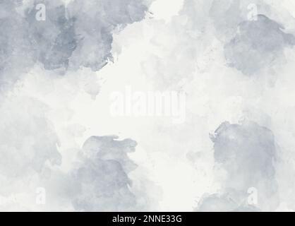 Soft gray watercolor texture with cloudy artistic shapes, ideal background for design and creative projects. Stock Photo