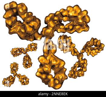 human antibodies - orange gold bioscience antibody isolated on white Stock Photo