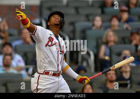 From left Ronald Acuña Jr., of the Atlanta Braves, catcher Wilson