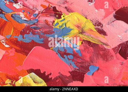 Abstract acrylic and watercolor painting. Canvas texture background. Abstract multicolor background painting. Brush strokes on paper. Stock Photo