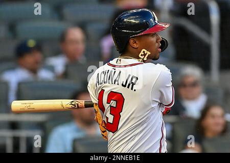 From left Ronald Acuña Jr., of the Atlanta Braves, catcher Wilson