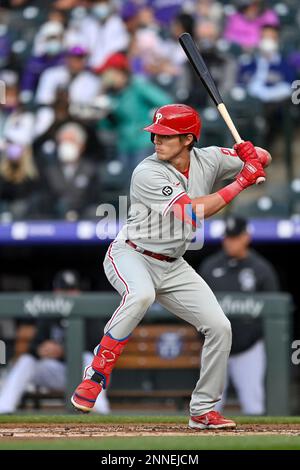 Philadelphia Phillies relief pitcher Connor Brogdon (75) delivers a pitch  in the bottom of the seventh inning in a baseball game against the Texas  Rangers in Arlington, Texas, Sunday, April 2, 2023. (