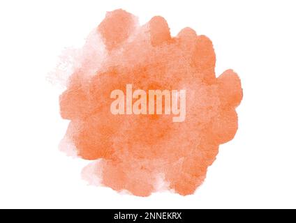 Orange graphic watercolor brush strokes effect background designs element, abstract vivid yellow backdrop. Watercolor brush strokes on canvas. Stock Photo
