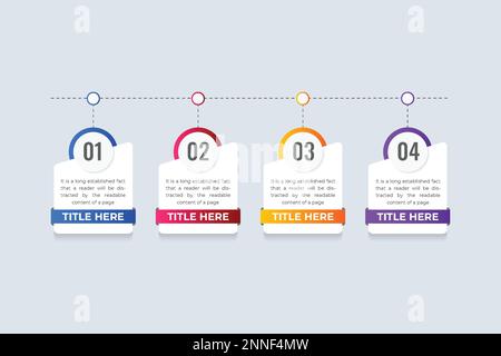 Business presentation and information chart flow diagram vector with colorful shapes. Office data visualization and work process graph chart design. M Stock Vector