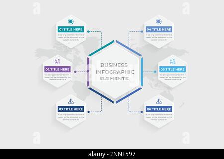 Infographic elements and visualization graph chart vector for business presentation. Classification and workflow graph design with world map backgroun Stock Vector
