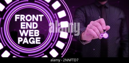 Writing displaying text Front End Web Page. Internet Concept Altering data to graphical interface for user to view Stock Photo