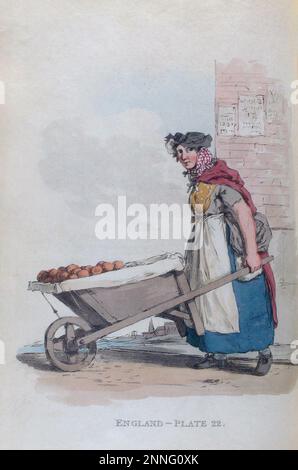 Barrow Woman, England, vintage illustration from 1814 Stock Photo