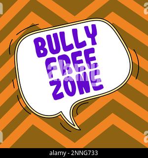 Writing displaying text Bully Free Zone. Conceptual photo Be respectful to other bullying is not allowed here Stock Photo