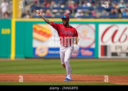 Philadelphia Phillies' Edmundo Sosa plays during a baseball game,  Wednesday, May 10, 2023, in Philadelphia. (AP Photo/Matt Slocum Stock Photo  - Alamy