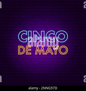 Cinco De Mayo Neon Text Stock Vector
