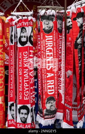 Liverpool Football Club fan scarfs Stock Photo