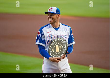 ATLANTA, GA - NOVEMBER 05: Atlanta Braves first baseman Freddie