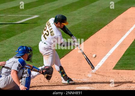 Oakland Athletics left fielder Tony Kemp catches a fly out hit by Toronto  Blue Jays' Matt Chapman during the third inning of a baseball game in  Oakland, Calif., Wednesday, July 6, 2022. (