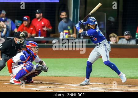 Texas Rangers' Jonah Heim bats during the first inning of a spring training  baseball game against the Colorado Rockies Tuesday, Feb. 28, 2023, in  Surprise, Ariz. (AP Photo/Charlie Riedel Stock Photo - Alamy