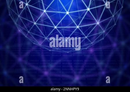 A global network in the form of a ball symbolizing modern technologies in the IT industry. Stock Photo