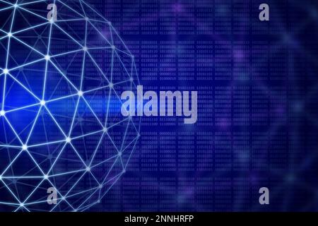 Background for design a global network in the form of a ball symbolizing modern technologies in the IT industry. Stock Photo