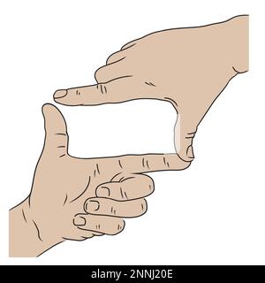 Male hands framed Stock Vector