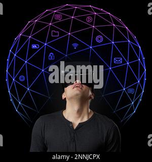 Virtual reality helmet. Stock Photo