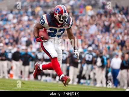 25 October 2009: Bills running back Marshawn Lynch (23) points to teammates  while celebrating the first touchdown of the game during the first quarter  of the Buffalo Bills 20-9 victory over the