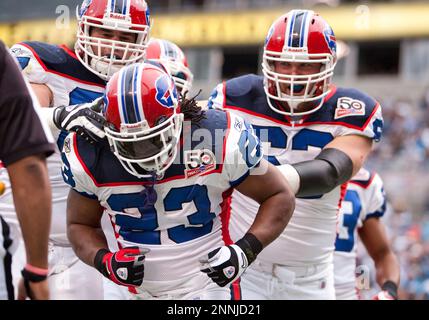 October 25, 2009: Buffalo Bills running back Marshawn Lynch #23 heads for  the endzone against Carolina. The Buffalo Bills defeated the Carolina  Panthers 20-9 at Bank of America Stadium in Charlotte, North