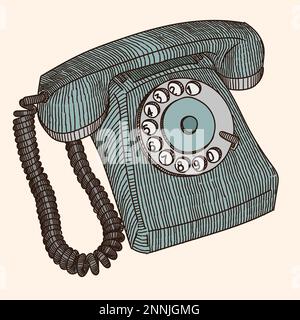 An old rotary telephone Stock Vector