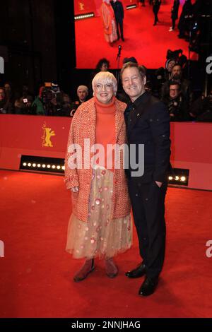 Claudia Roth and Florian Gallenberger arrive for the closing ceremony of the 73rd Berlinale International Film Festival Berlin at Berlinale Palace on Stock Photo