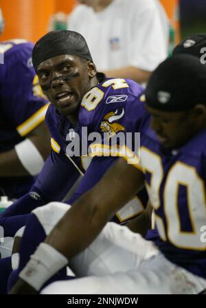 12 Sep 2004 - WR Randy Moss of the Minnesota Vikings calls for the ball in  the Minnesota Vikings 35-17 win over the Dallas Cowboys at the HHH  Metrodome in Minneapolis, MN. (