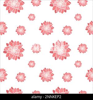 REPEATING PATTERN PINK FLOWERS WITH PINK BACKGROUND Stock Vector