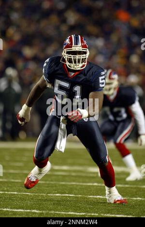 7 December 2003: Takeo Spikes of the Buffalo Bills during the Bills 17-6  victory over the NY Jets at Ralph Wilson Stadium in Orchard Park, NY.  Mandatory Credit: Jerome Davis /Icon SMI (