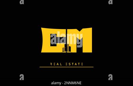 Real Estate letters Initials Monogram logo CM , MC Stock Vector