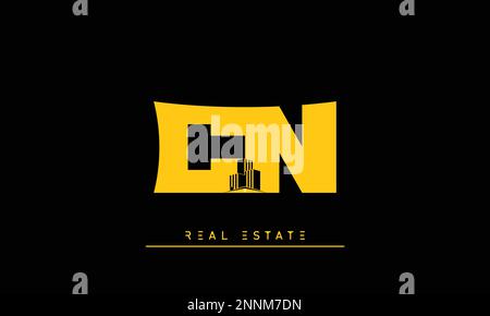 Real Estate letters Initials Monogram logo CN , NC Stock Vector