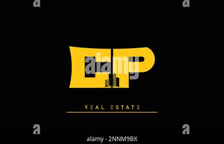 Real Estate letters Initials Monogram logo CP , PC Stock Vector