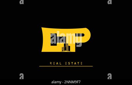 Real Estate letters Initials Monogram logo CP , PC Stock Vector