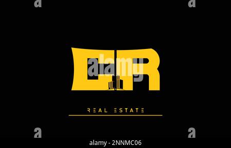 Real Estate letters Initials Monogram logo CR , RC Stock Vector