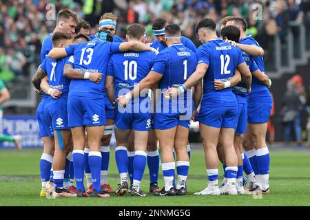 Rome, Italy. 25th Feb 2023. Italy player's during 6 Nations International rugby match Italy versus Ireland;25th February 2023; Stadio Olimpico, Rome, Italy Massimo Insabato/Alamy Live News Stock Photo