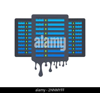 Data leaks, Cloud hacking. Data hack problem. Vector stock illustration. Stock Vector