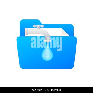 Data leaks, Cloud hacking. Data hack problem. Vector stock illustration. Stock Vector
